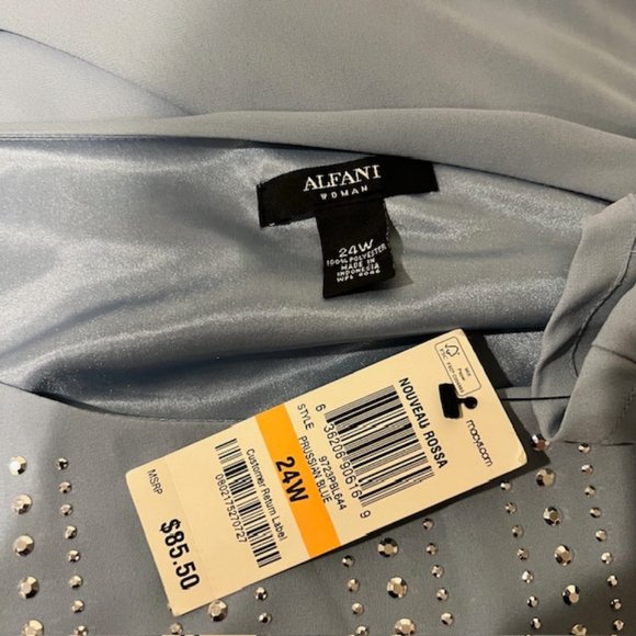 Alfani NWT Blue Studded Fully Lined Blouse Size 24W - Picture 10 of 10